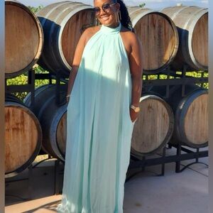 Wide leg Chiffon romper w/pockets